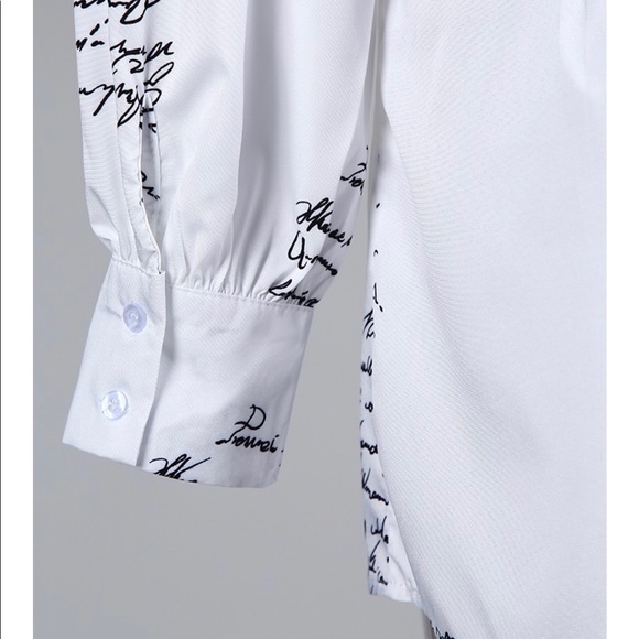 Host Pick 🌟 White Letter Print Shirt Dress - Picture 7 of 8